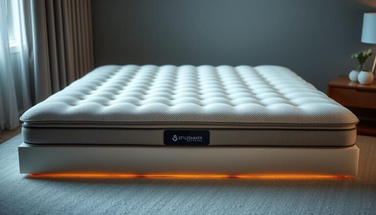 A high-quality, stylish orthopedic mattress topper by StylesMaven. A plush, supportive surface with advanced ergonomic design to promote spinal alignment and relieve pressure points. Crafted from premium, breathable materials for optimal comfort and temperature regulation. Layered construction seamlessly blends cushioning and contouring for a luxurious sleep experience. Sophisticated neutral tones complement any bedroom decor. Discreet, understated branding for a clean, minimalist aesthetic. Captured in soft, diffused lighting to emphasize the mattress topper's premium quality and elegant appearance.