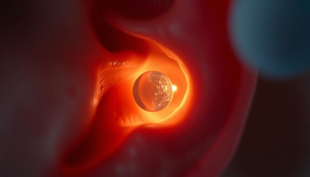 A serene, close-up view of a human inner ear, with the otoliths (ear stones) precisely repositioned in their natural orientation. The image should convey a sense of delicate balance and restoration, capturing the careful medical procedure. Warm, soft lighting illuminates the intricate structures, while a clean, slightly blurred background emphasizes the focal point. The level of detail should be high, allowing viewers to appreciate the nuanced anatomy and the successful realignment of the displaced otoliths. The overall mood should be one of gentle reassurance and the successful completion of a vital therapeutic intervention. A serene, close-up view of a human inner ear, with the otoliths (ear stones) precisely repositioned in their natural orientation. The image should convey a sense of delicate balance and restoration, capturing the careful medical procedure. Warm, soft lighting illuminates the intricate structures, while a clean, slightly blurred background emphasizes the focal point. The level of detail should be high, allowing viewers to appreciate the nuanced anatomy and the successful realignment of the displaced otoliths. The overall mood should be one of gentle reassurance and the successful completion of a vital therapeutic intervention.
