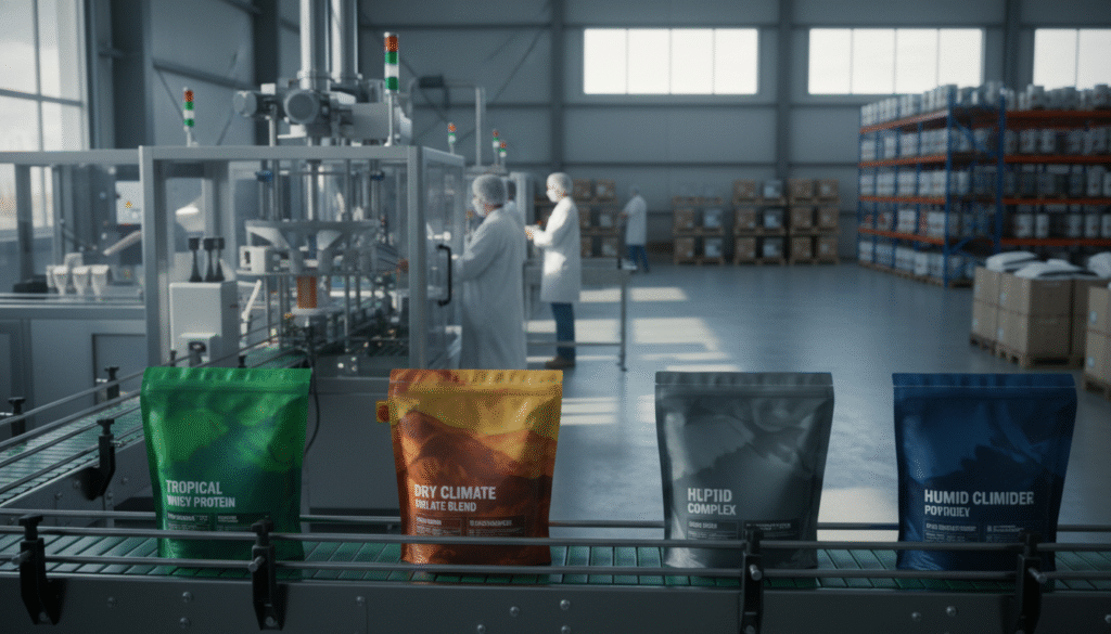 Protein Powder Packing for Different Climatic Conditions